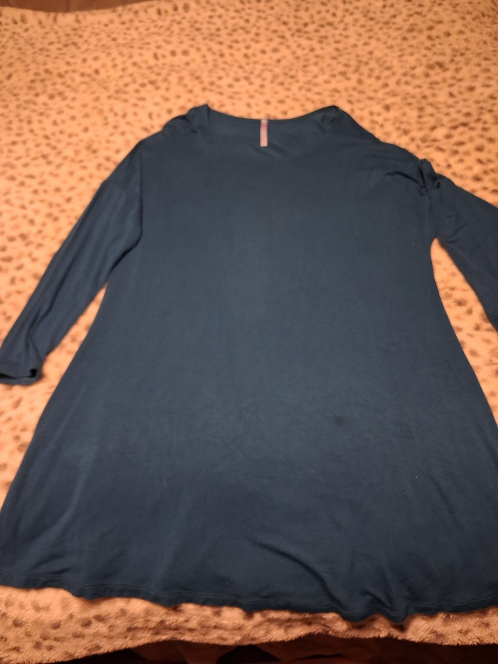 Azules Dark Blue Three-Quarter Sleeve Swing Tunic